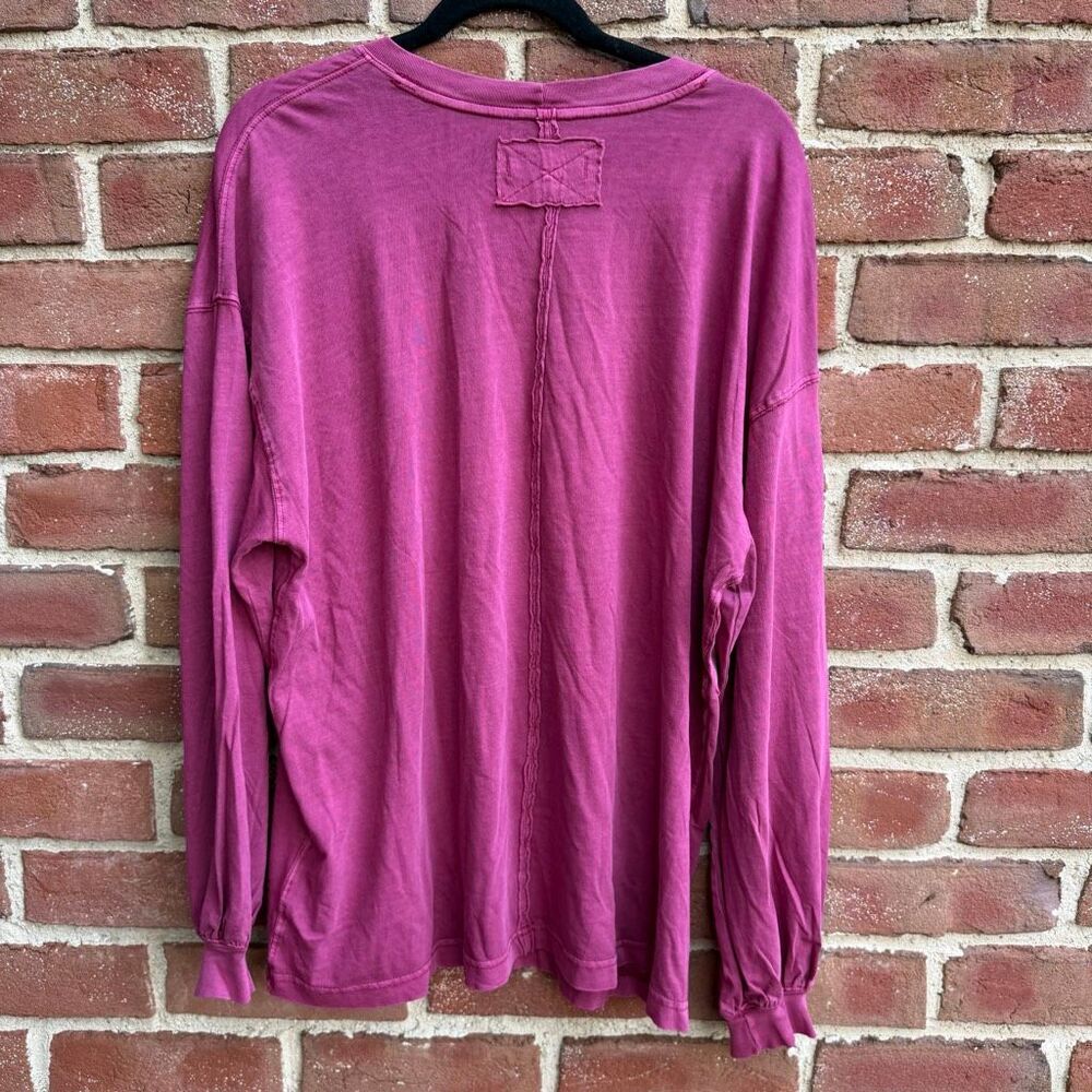 Free people We The Free Perfect Oversized long sleeve Tee roses S NEW - Picture 7 of 8